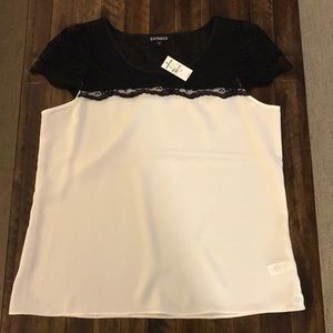 Express Lace Shoulder Top